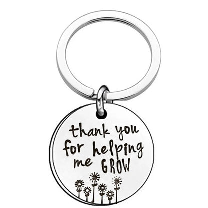 Thank You for Helping Me Grow Metal Keyring – Inspirational Gift