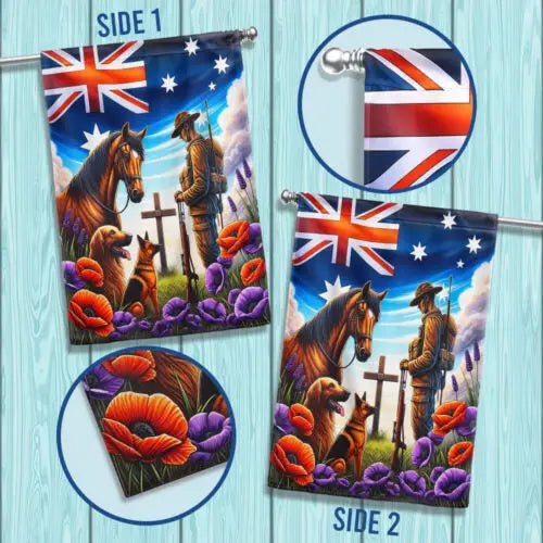 Anzac Day Animals in War Purple Poppy