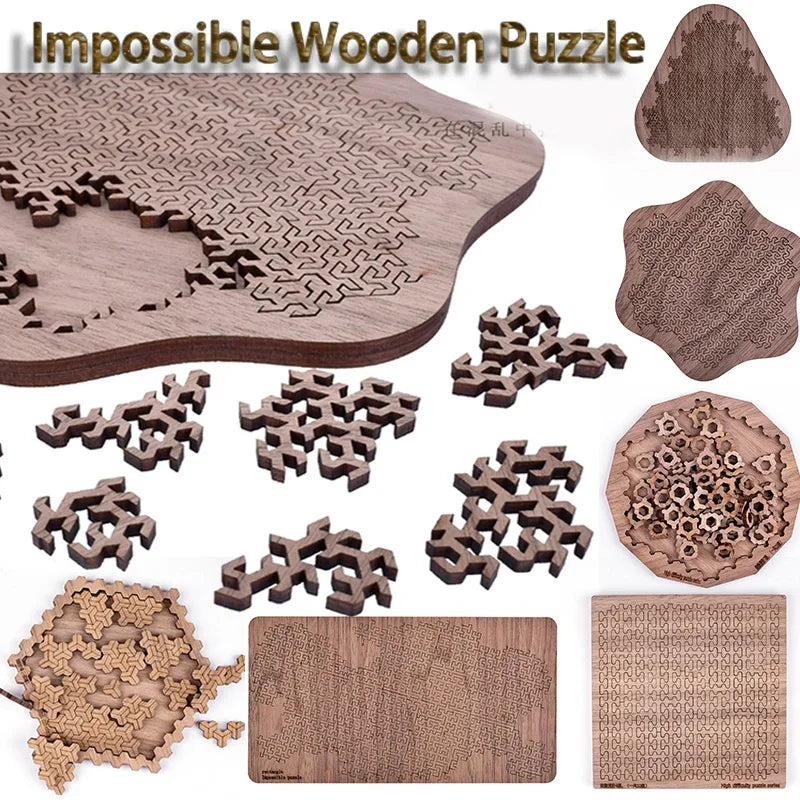Impossible Wooden Jigsaw Puzzle – 3D Brain‑Teaser Puzzle for 13 to 113 years
