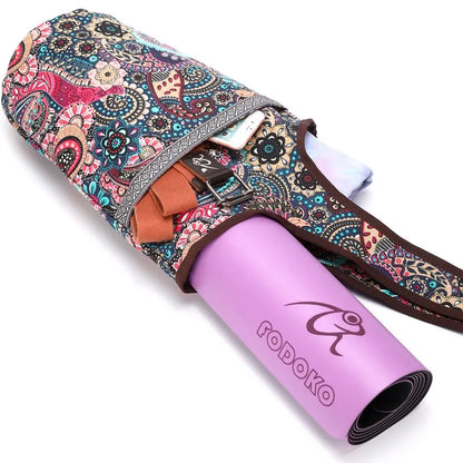 Large Capacity Yoga Mat Bag for Women Canvas Gym Tote Fitness Travel Shoulder Bag