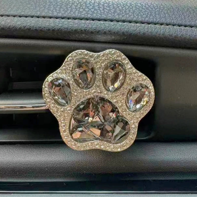 Diamond Cat Paw Car Air Freshener Clip | Stylish Pet Lover Car Accessory