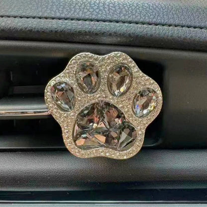 Diamond Cat Paw Car Air Freshener Clip | Stylish Pet Lover Car Accessory