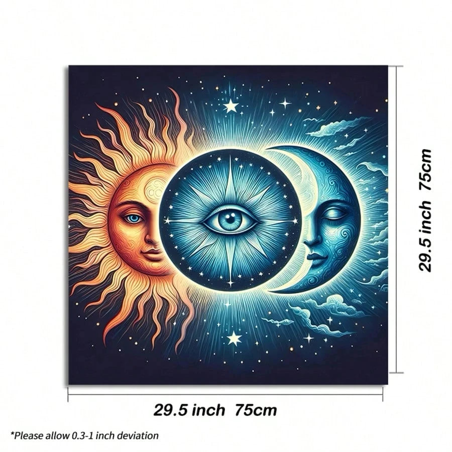 1PC Sun Moon Fabric Tarot Tablecloth