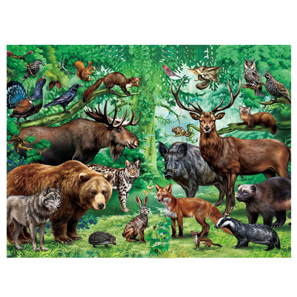 Double‑Sided 100‑Piece Puzzle, 2‑in‑1 Wild Animals Educational Jigsaw Puzzle