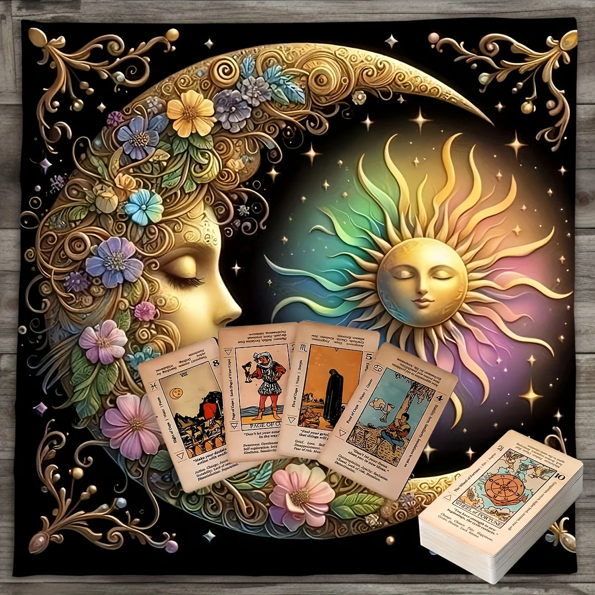 1pc Elegant Sun and Moon Mandala Table Cover