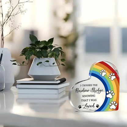 Personalized Pet Memorial Acrylic Rainbow Bridge Keepsake – Dog & Cat Loss Condolence Gift