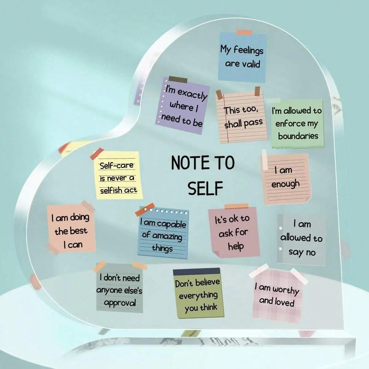 Acrylic Heart Sign 4x4 Modern Mindfulness Decor for Home Therapy and Office