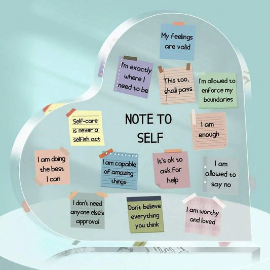 Acrylic Heart Sign 4x4 Modern Mindfulness Decor for Home Therapy and Office