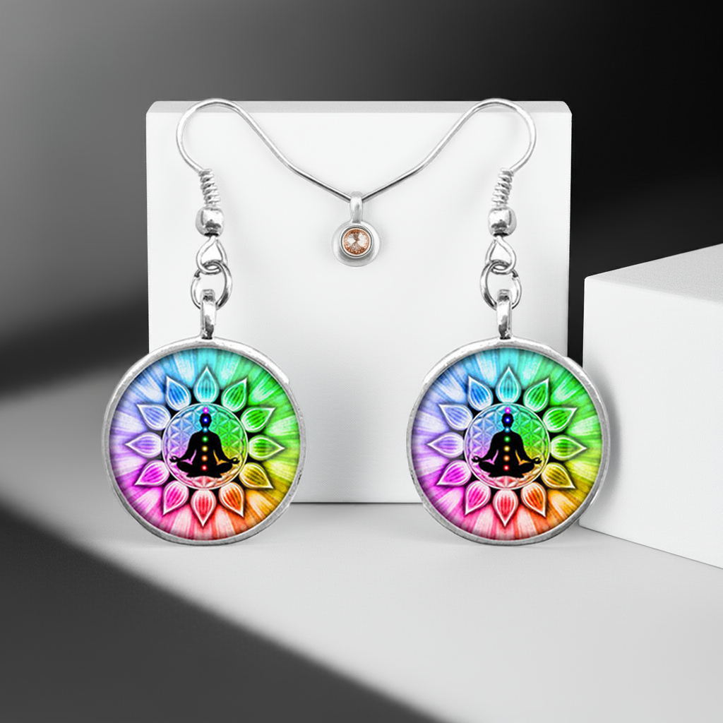 Yoga Chakra Mandala Glass Jewelry Collection