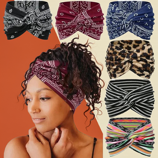 Boho Twisted Wide Headbands for Women – Yoga & Workout Hair Wraps