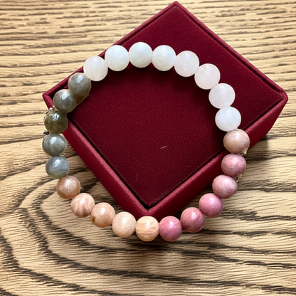 Natural Stone Beaded Bracelet – Self-Love, Depression Healing & New Beginnings Spiritual Jewelry for Men & Women