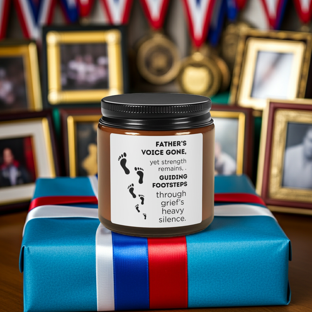Memorial Soy Candle for Father Amber Jar Comforting Grief Remembrance Gift