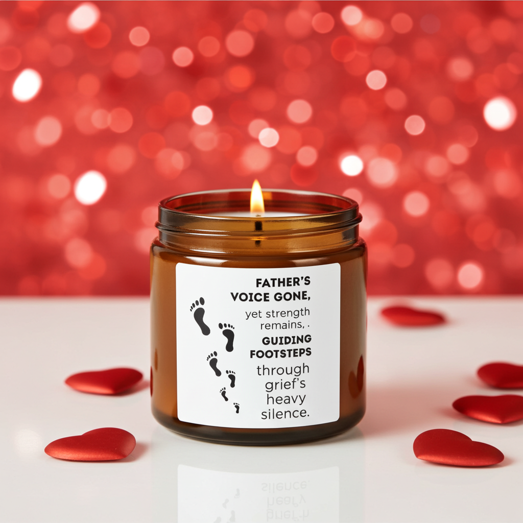 Memorial Soy Candle for Father Amber Jar Comforting Grief Remembrance Gift