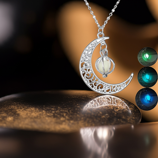 Fashion Moon Natural Glowing Stone Healing Necklace