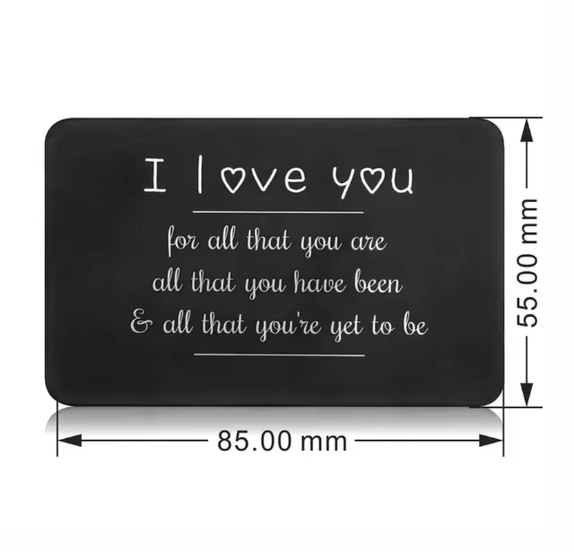 Wallet Insert Card Gifts for Him Men Husband Valentine from Wife Girlfriend Boyfriend Anniversary Birthday Gift for Groom Fiance