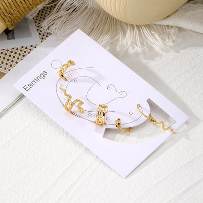 Punk Gold Plated Snake Clip Earrings
