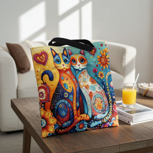 Multicolour Cat Large Capacity Tote Bag