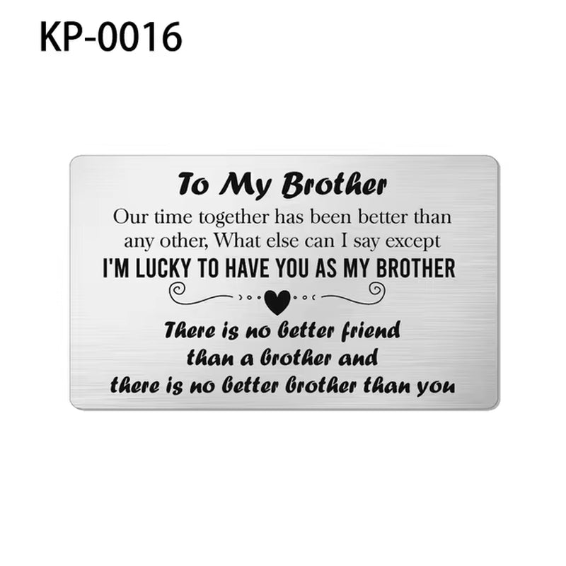 Stainless Steel Wallet Card Postcard Family to MY SON DAUGHTER SISTER BROTHER DAD MOM WIFE HUSBAND Couple Christmas Gift Trendy