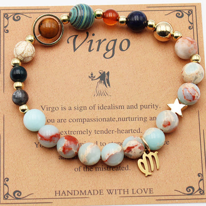 Twelve Constellations Zodiac Bracelets – Handmade Astrology Crystal Jewelry