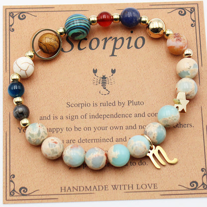 Twelve Constellations Zodiac Bracelets – Handmade Astrology Crystal Jewelry