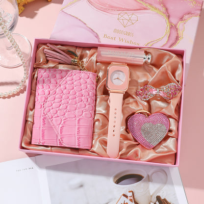 Luxury Ladies Watch Gift Set Quartz Timepiece