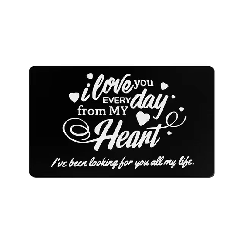 Wallet Insert Card Gifts for Him Men Husband Valentine from Wife Girlfriend Boyfriend Anniversary Birthday Gift for Groom Fiance