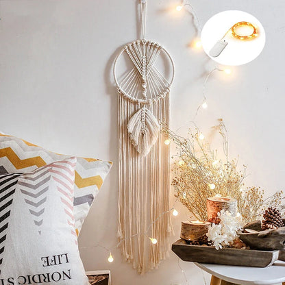 Macrame Dream Catcher Boho Moon Dreamcaters Macrame Wall Hanging Ramadan Decoration Baby Room Home Wall Decor Kids Nursery Gift