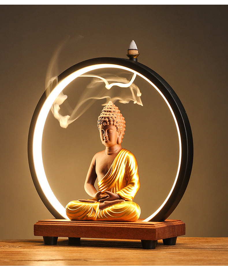 Zen-Inspired Ceramic Lantern Ring - Decorative Reflux Incense Burner