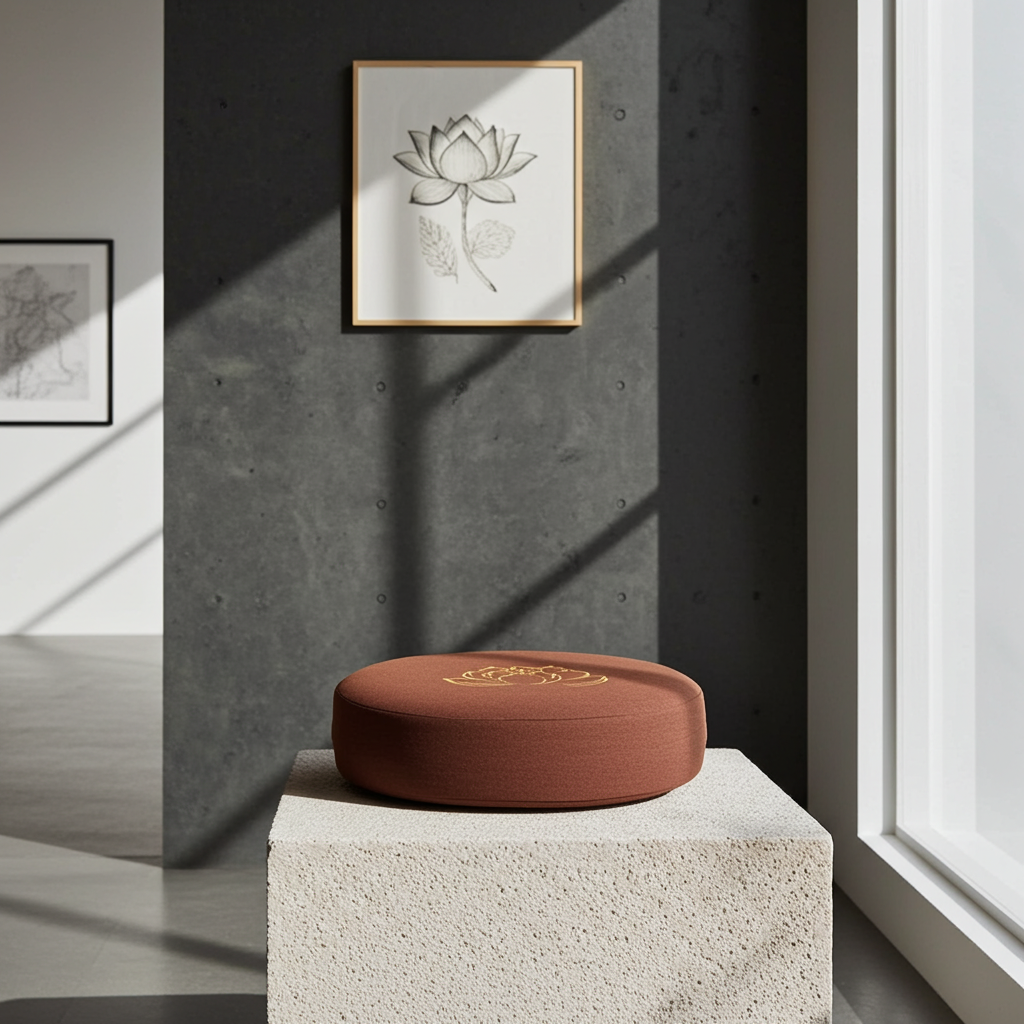 40cm Round Lotus Meditation Cushion Linen Yoga Floor Pillow Backrest Tatami Seat