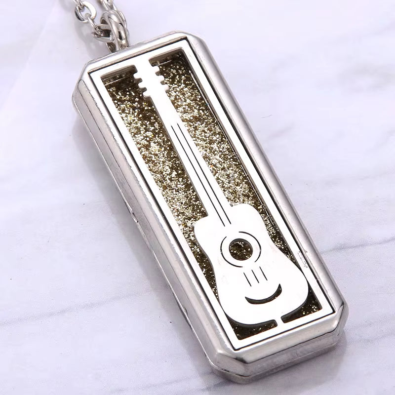 Square Aroma Locket Necklace Magnetic Stainless Steel Aromatherapy Essential Oil Diffuser Perfume Locket Pendant Jewelry