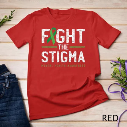 Fight The Stigma Mental Health Awareness Green Ribbon T-Shirt