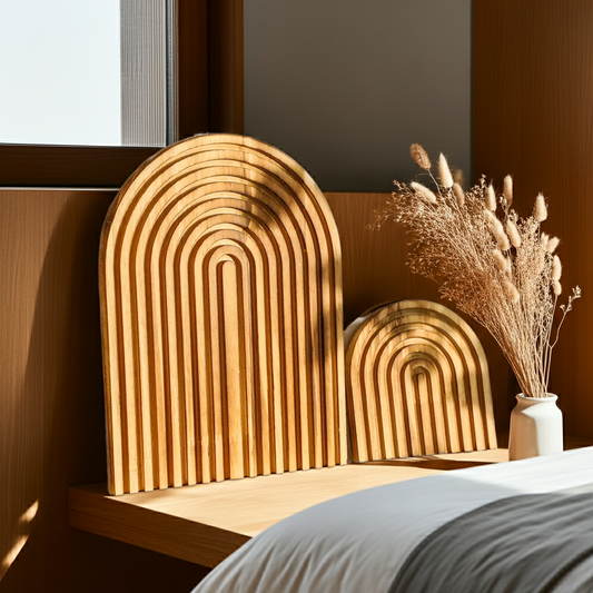 Boho Wooden Arch Decor Minimalist Geometric Tabletop Sculpture