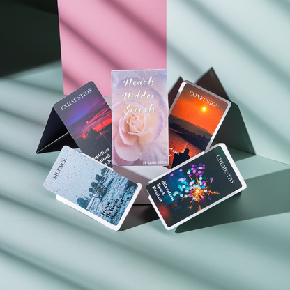 Hearts Hidden Secrets Oracle – 78 Twin Flame & Feelings Message Cards