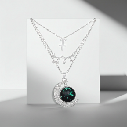 Zodiac Moon Glow Pendant Necklace Set