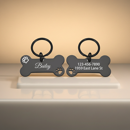 Custom Abstract Paw Print Pet Tag – Personalized Dog & Cat ID Tag with Name & Symbols