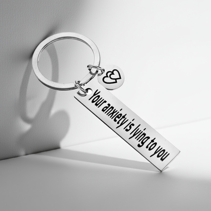Mindfulness Keychain for Anxiety Relief, Self Care, and Mental Health Support