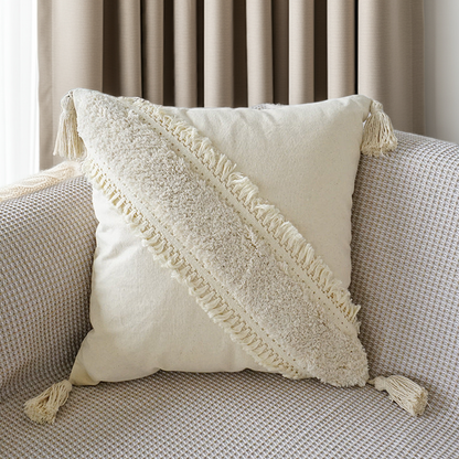 Boho Tufted Tassel Pillowcase Cushion Cover – Ethnic Canvas Decorative Throw Pillow