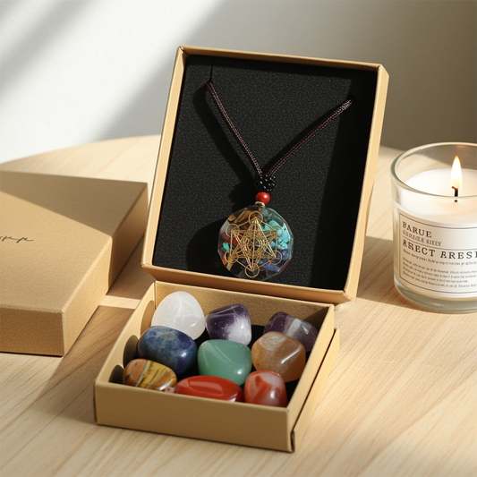 Natural 7 Chakra Crystal Healing Necklace Set
