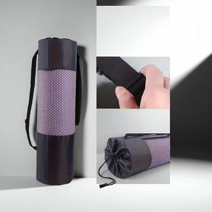Breathable Yoga Mat Storage Mesh Bag Durable Black Fitness Shoulder Carrier