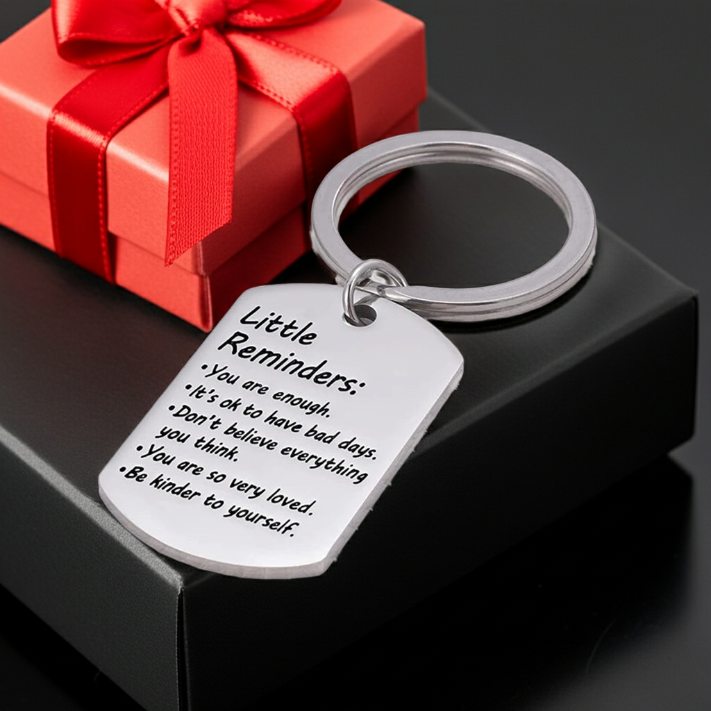Little Reminders Keychain, Mental Health Gift, You Are Enough Key, Daily Affirmation Inspiration Uplifting Quotes, Self Love